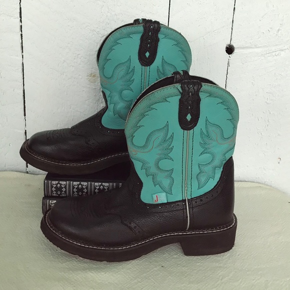 black and teal cowgirl boots